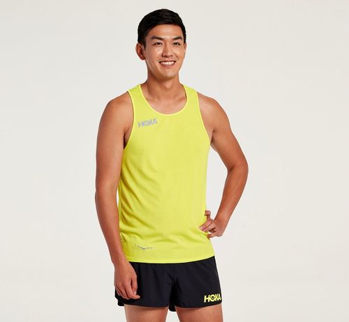 Hoka One One Herre Singlet Tops Citrus Norge-05AMO